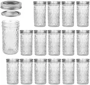 VERONES Mason Jars 12 OZ, Canning Jars Jelly Jars with Regular Lids, Ideal for J