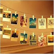 Photo Clip String Lights, 4.2M 40 LED Fairy Lights with Clips for Photos Battery Powered Hanging String Photo Frame Lights for Home Decor, Warm White