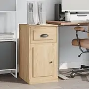 Sonoma Oak Side Cabinet with Drawer, 40x50x75 cm, Engineered Wood Storage Cabinet with Door for Home Organization, Office, Closet, and Wall-Mounted Shelving Solution