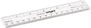 Plastic Ruler, Flexible, 6 in L, Clear