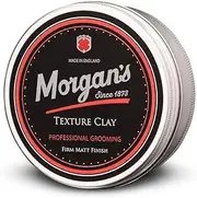 Morgan's Pomade Texture Clay, Strong Hold, Matte Finish Hair Styling Clay for Men, Ideal for Thick Hair, Texturised and Messy Styles 75ml