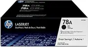 HP HPCE278AD Dual Pack LaserJet Toner Cartridge, Black
