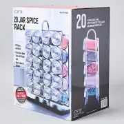 BRAND NEW Orii 20 Jar Chrome Wire Spice Rack with Bamboo Base