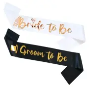 2 Pack Bride and Groom Sash for Bride Bachelor Party Bridal Shower Party Favors