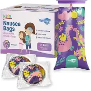 Kids Vomit Bags Disposable 5 Pack - Individually Wrapped Barf Bags with Cute