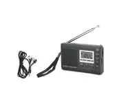 Portable Mini Radios FM/MW/SW Receiver with Digital Alarm Clock FM Radio Receiver Black