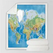 World Map Throw Blanket