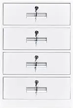 YXIANG56Q Filing Cabinet Filing Cabinet Small Short Cabinet with Locking Drawer Under The Desk Activity Cabinet 4 Drawer Data Office Cabinet Bedside Small Cabinet Tin Cabinet Storage Cabinet(White)