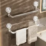 SUCTION CUP TOWEL RACK WALL MOUNTED TOWEL HOLDER TRANSPARENT