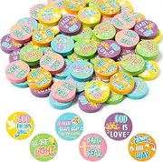 Christian Inspirational Mini Pencil Eraser - 60Pcs Cute Cartoon Motivational Eraser for Kids Bulk Kawaii 3D Eraser Desk Pets for Student Back to School Supplies Classroom Rewards Christian Gift