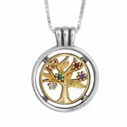 Kabbalah Amulets Tree of Life Multicolor Crystals CZ Silver 925 Gold 9K