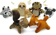 okegztoa Hide and Seek Dog Puzzle Puppy Toys, Interactive Squeaky Plush, Stuffed Toys for Dogs (Sloth Squirrel Raccoon owl Fox Sheep)