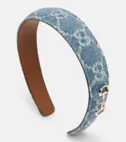 [Gucci] Gucci GG jacquard denim headband One Size blue