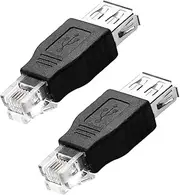 NSGWKZD RJ11 to USB Adapter - 6P4C Telephone Jack to USB Type-A Male Plug for Phone Fax Machine Modem, 2PCS