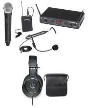 Samson Concert 288 Beltpack/Lav/Headset/Microphones+Audio Technica Headphones