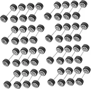 1/64 Scale Toy Car Wheel Kit Modified Car Tire Sets Alloy Hub Boys and Girls Vehicle Accessory Realistic Appearance Black