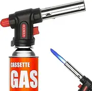 Spendeal Kitchen Blow Torch, Professional Butane Torch Gas Burner, Blow Lighter Ignition Gun, Adjustable Flame, 360° Reverse Use for Creme Baking Cooking BBQ Camping Welding Soldering Master