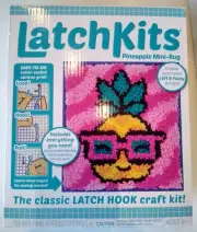 NIB Latch Hook Pineapple Mini (12x11) LatchKit: Color-Coded DIY Wall Hanging/Rug