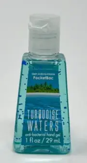 1 BATH & BODY WORKS TURQUOISE WATERS POCKETBAC ANTI BACTERIAL HAND GEL SANITIZER