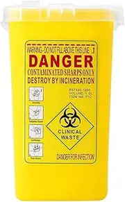 kesoto Sharps Container Biohazard Needle Disposal - 1 Quart - Yellow