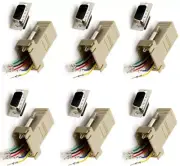 6 Pack DB9 Male to RJ12/RJ11 Female Modular 6P6C Adapter Converter Telephone