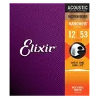 Elixir 16052 Phosphor Bronze Acoustic Guitar Strings w NANOWEB Coating, Light