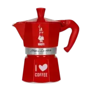 Bialetti Moka Express - I Love - Red - Stove Top 3 Cup