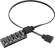 Delinx 1 to 5 Port ARGB PC Case Fan Hub Cable,ARGB Cable, 5V 3 Pin Addressable RGB Extension Cable ARGB LED Sync Cable for Computer Chassis CPU Cooler and 5V ARGB Fan (1pack)