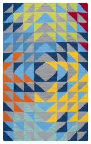 3x5 Rizzy Rugs Gray Geometric Refracted Shapes Door Mat PD588A - Aprx 3' x 5'