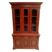 Solid Mahogany Wood Hand Carved Colonial Bookcase /Antique Style Pre-Order