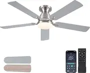 Ceiling Fans with Lights, 52 Inch Ceiling Fan with Light & Remote/App Control, Low Profile, Modern Ceiling Fan, Reversible Dimmable, Quiet, Ceiling Fan