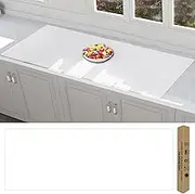 78.7"x15.7" Extra Large Silicone Kitchen Counter Mat, Heat Resistant Non-Slip Countertop Protector, Waterproof Durable Placemat for Kitchen Islands, Easy to Clean, Shipped Rolled Up(Translucent)
