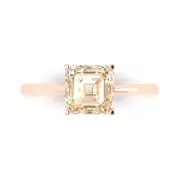 2.0 ct Asscher Cut Natural Morganite Wedding Bridal Promise Ring 14k Rose Gold