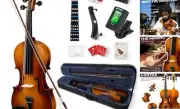Violin 4/4 Full Size Set Fiddle, Handcrafted Starter Acoustic Violins Kit