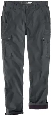 Carhartt Cargo Fleece Lined Work Pants, grey, Size 38 for Men