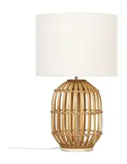 [Oriel Lighting] Tegal Bamboo Table Lamp in Beige