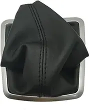 Gear Shift Knob Silver/Black Car Gear Manuel Stick Shift Knob Leather Boot for F&ORD F&OCUS MK2 M&ONDEO MK3 C-MAX S-MAX T&RANSIT G&ALAXY F&IESTA(E)