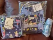 Pottery Barn Kids Navy Mermaid Small Backpack Lunchbox Water Bottle Set Girl NEW