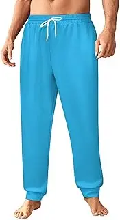 [Generic] Men's Sweatpants, Sky Blue-479, Polyester Joggers, Sweatpants Jogging Pants for Workout Running
