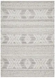 Harlow Natural Off White Tribal Felted Wool Rug