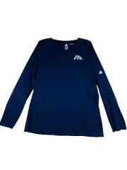 Adidas Climalite Blue Active Long Sleeve Shirt Women's Size 2XL V-Neck