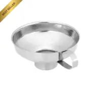 Stainless Steel Canning Funnel, 15cm Wide Mouth with Handle for Liquid, Oil, Jam