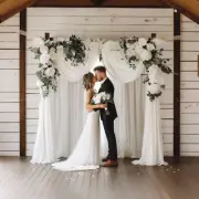 Artificial Wedding Arch Flowers Kit - White & Sage Green Floral with Chiffon