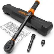 1/2-Inch Drive Click Torque Wrench Set – 10–170 ft-lb / 13.6–230.5 Nm, ±3% Pr...