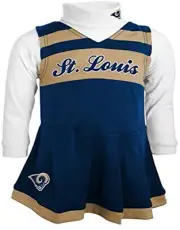 Outerstuff NFL Football Little Girls St Louis Rams Cheer Jumper Turtleneck Dress