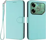 Cover Compatible with Tecno Pova 6 4G,Compatible with Tecno Pova 6 4G [PU+TPU] Card Slot Wallet Lanyard Phone Case Brown