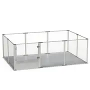 FIN 10PC XXL Clear Acrylic Dog Whelping Playpen Pet Whelping Pen Box w Fertility Mat