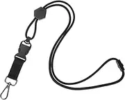 uxcell 1-Pack Lanyards for ID Badges, Black Adjustable Keychain Long Key Neck Lanyard Strap with Detachable Buckle for Man/Woman/Girls/Teacher, ID Holder Folder