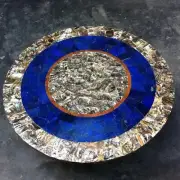 Marble Table Top, Round Gemstone Lapis & Semi Precious Stone Tabl Top, Decor
