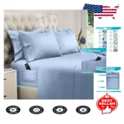 Luxury California King Sheet Set – 6 pcs Cooling Microfiber – Extra Deep Pocket